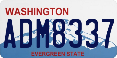 WA license plate ADM8337
