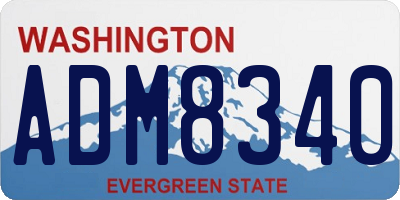 WA license plate ADM8340