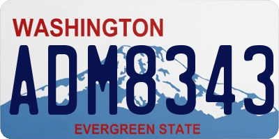WA license plate ADM8343