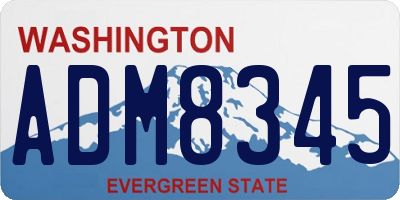 WA license plate ADM8345