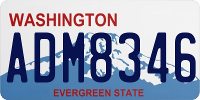 WA license plate ADM8346