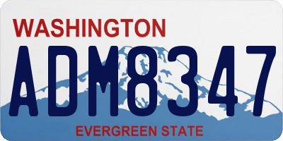 WA license plate ADM8347
