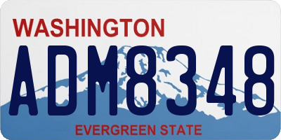 WA license plate ADM8348