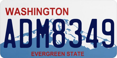 WA license plate ADM8349