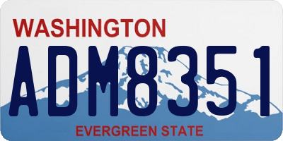 WA license plate ADM8351