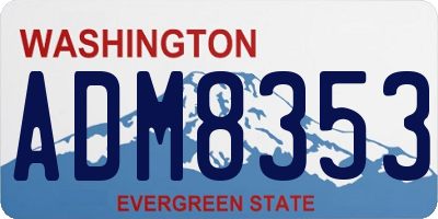 WA license plate ADM8353