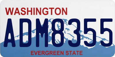 WA license plate ADM8355