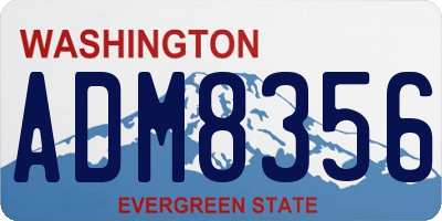 WA license plate ADM8356