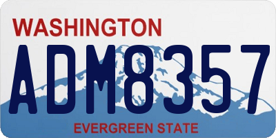 WA license plate ADM8357