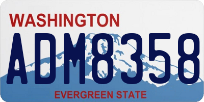 WA license plate ADM8358