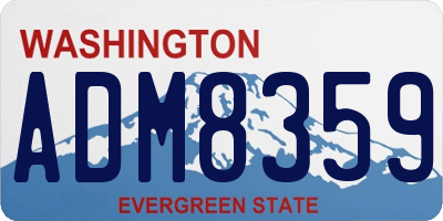 WA license plate ADM8359