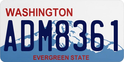 WA license plate ADM8361