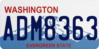 WA license plate ADM8363