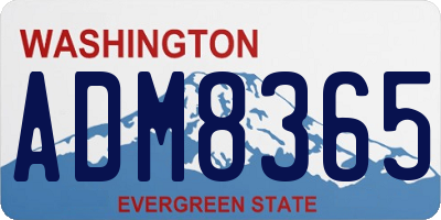 WA license plate ADM8365