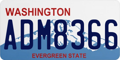 WA license plate ADM8366