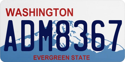 WA license plate ADM8367