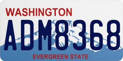 WA license plate ADM8368