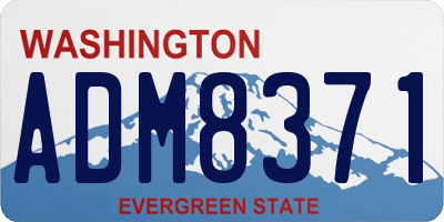 WA license plate ADM8371