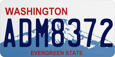 WA license plate ADM8372