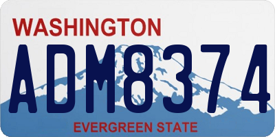 WA license plate ADM8374