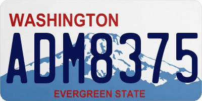 WA license plate ADM8375