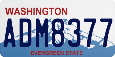 WA license plate ADM8377