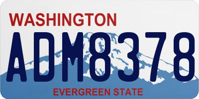 WA license plate ADM8378