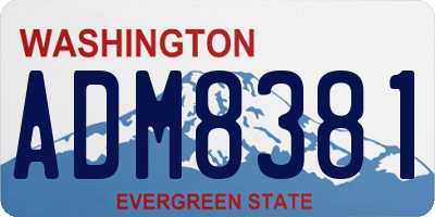 WA license plate ADM8381