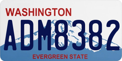 WA license plate ADM8382