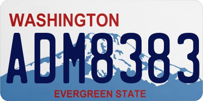 WA license plate ADM8383