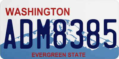 WA license plate ADM8385
