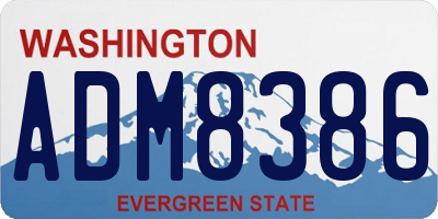 WA license plate ADM8386