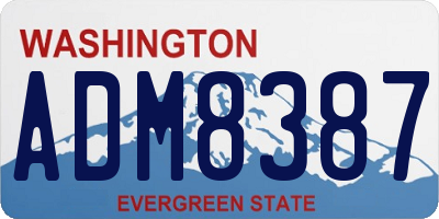 WA license plate ADM8387