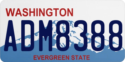 WA license plate ADM8388