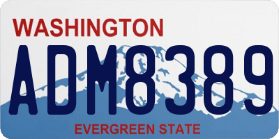 WA license plate ADM8389