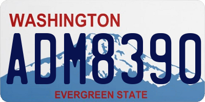 WA license plate ADM8390