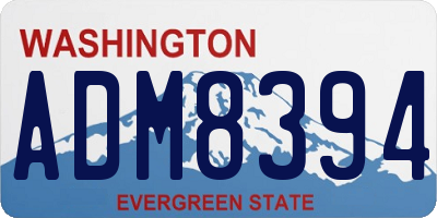 WA license plate ADM8394
