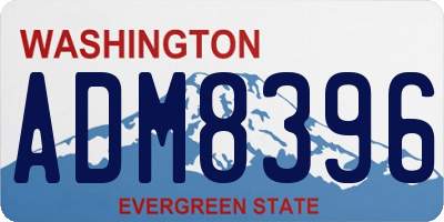 WA license plate ADM8396