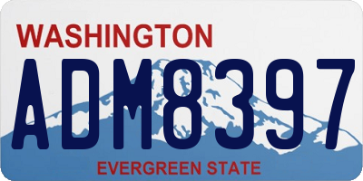 WA license plate ADM8397