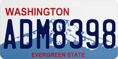 WA license plate ADM8398