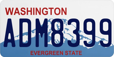 WA license plate ADM8399