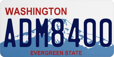 WA license plate ADM8400