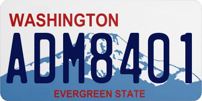 WA license plate ADM8401