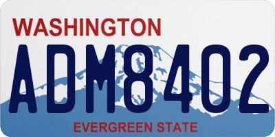 WA license plate ADM8402