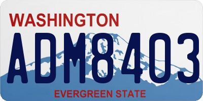 WA license plate ADM8403