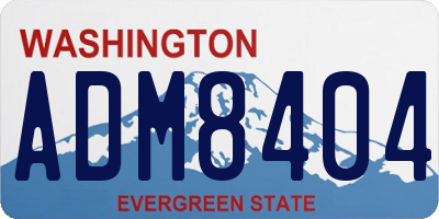 WA license plate ADM8404