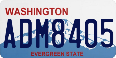 WA license plate ADM8405