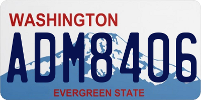 WA license plate ADM8406
