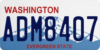 WA license plate ADM8407