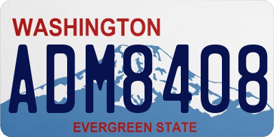 WA license plate ADM8408
